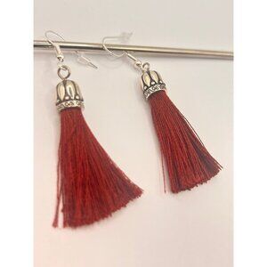 Brighton Tahlia Tassel custom french wire earrings NWOT red